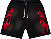 Hell Star Flame Shorts Black/Red